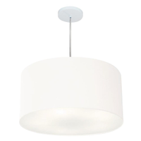 Pendente Cilíndrico Md-4215 Cúpula em Tecido 55x30cm Branco - Bivolt