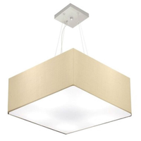Pendente Quadrado Md-4006 Cúpula em Tecido 21-50x50cm Algodão Crú - Bivolt