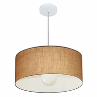 Pendente Cilíndrico 4052 Cúpula em Tecido 50x21cm Palha - Bivolt