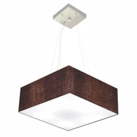 Pendente Quadrado Md-4194 Cúpula em Tecido 12-40x40cm Café - Bivolt