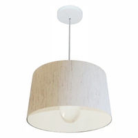 Pendente Cone Md-4241 Cúpula em Tecido 30/45x40cm Linho Bege - Bivolt