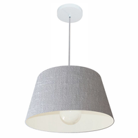 Pendente Cone Md-4039 Cúpula em Tecido 21-40x30cm Rústico Cinza - Bivolt