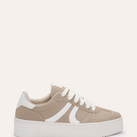 Tênis casual de suede flatform ace bege