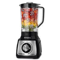 Liquidificador Mondial Turbo Inox L1200 BI Preto/Inox 1200W com 12 Velocidades - 220V