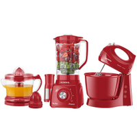 Conjunto Especial Mondial KT-105-R (Espremedor Premium + Batedeira Prática + Liquidificador Turbo Power) - Vermelho - 110V