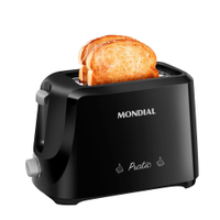 Torradeira Mondial Pratic T-18 com 6 Níveis de Tostagem Preta/Prata - 220V