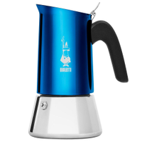 Cafeteira Italiana Bialetti Vênus em Inox 6 Xícaras Azul