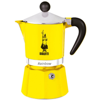 Cafeteira Italiana Bialetti Rainbow em Alumínio 3 Xícaras Amarela