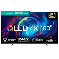 Smart TV 100" Hisense Ultra HD 4K QLED, Google TV com HDR10+, Dolby Atmos, Modo Esporte, Modo Jogo e Compatível com Alexa, 144HZ - 100U7N