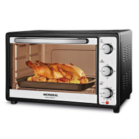 Forno Elétrico Mondial Grand Family II FR-52 com Multifunções, Controle de Temperatura e Timer de 90 Minutos Preto/Inox 1800W - 52 Litros - 220V