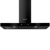 Coifa de Parede Brastemp Eclipse Collection BAE90AP com Painel Touch on Glass, Função Turbo e Iluminação LED Black Inox - 90cm - 110V
