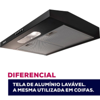 Depurador Slim Suggar DPS161PT / DPS162PT 60cm 3 Velocidades Preto - 220V