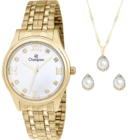Kit Relógio Champion Feminino com Colar e brincos CN24164W