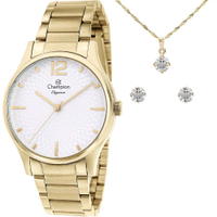 Kit Relógio Champion Feminino Elegance com Colar e brincos CN24020S