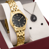 Kit Relógio Mondaine Feminino com Colar e Brincos 32796LPMKDE2K2