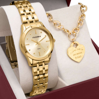Kit Relógio Mondaine Feminino com Pulseira 32611LPMKDE1K3