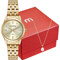 Kit Relógio Mondaine Feminino com Colar 32611LPMKDE1K2