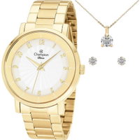 Kit Relógio Champion Feminino Diva com Colar e brincos CN26662W