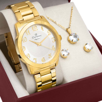 Kit Relógio Champion Feminino Elegance com Colar e Brincos CN26386W