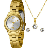 Kit Relógio Lince Feminino com Colar e brincos LRGH166L30K00WS2KX