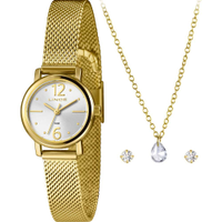 Kit Relógio Lince Feminino com Colar e Brincos LRGH235L25K0CGS2KX