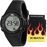 Kit Relógio Digital X-Watch Masculino com Munhequeira XMPPD791K0BLBXPX