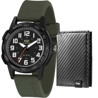 Kit Relógio X-Watch Masculino com Porta Cartões XMPP0050K0BWP2EX