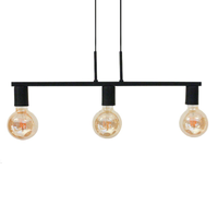 Pendente New Bar para 3 Lâmpadas Preto 60cm E27 Bivolt para Salas e Quartos