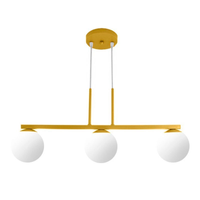 Lustre Pendente Jabuti Triplo Dourado com Globos de Vidro Brancos para 3 Lâmpadas G9 de LED Bivolt
