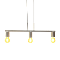 Pendente New Bar para 3 Lâmpadas Cinza 60cm E27 Bivolt para Salas e Quartos