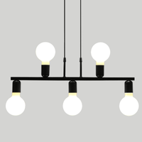 Pendente New UP na Cor Preto para 5 Lâmpadas E-27 Bivolt