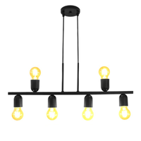 Pendente New UP na Cor Preta para 6 Lâmpadas E-27 Bivolt