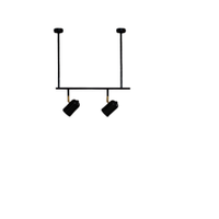 Trilho de Teto com 2 Spots Ewa Preto com Extensor 50cm