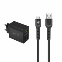 Kit Carregador Turbo Triplo e Cabo Dual Shock Micro USB V8 - Gshield