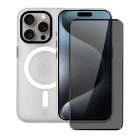 Kit Capa case capinha Magsafe Pro Transaprente e Pelicula Defender Pro Privacidade para iP
