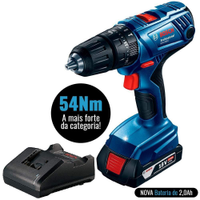 Furadeira e Parafusadeira 18V com Impacto GSB 180-LI 54Nm com 1 Bateria e Carregador BOSCH - Bivolt