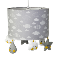 Lustre Tubular Chuva De Amor Cinza Quarto Bebê Infantil Menina Menino