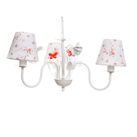 Lustre 3L Floral Vermelho Quarto Bebê Infantil
