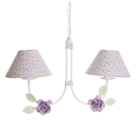 Lustre 2L Simples 2 Flores G Lilás Quarto Bebê Infantil Menina