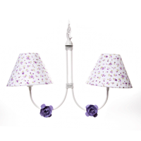 Lustre 2L Simples 2 Flores P Lilás Quarto Bebê Infantil Menina