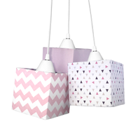Pendente 3 Quadradinhos Rosa Quarto Bebê Infantil Menina