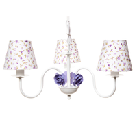 Lustre 3L Simples 3 Flores P Lilás Quarto Bebê Infantil Menina
