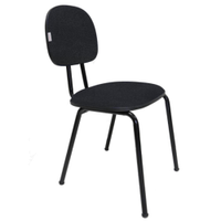 Cadeira Fixa Secretária Polo - Preto - Preto