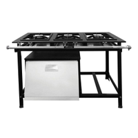 Fogão Industrial 3 Bocas com Forno Baixa Pressão P7 - Fundiferro