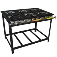 Fogão Industrial Venâncio 6 Bocas 3 Simples a Gás Baixa Pressão Espera para Forno E6D3E