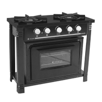 Fogão Profissional 2 Bocas Venâncio Linha Bravo Preto com Forno Br2bfpr