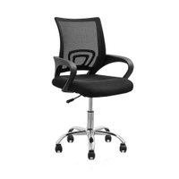 Cadeira de Escritório Giratória Office Santiago Base Cromada Rivatti Móveis Preto - Preto