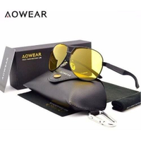 Óculos Aowear Luxo Visão Noturna Dirigir À Noite Night Drive - Amarelo - Único