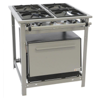 Fogão Industrial Venâncio 4 Bocas a Gás Alta Pressão com Forno Linha Vulcão VAP4F