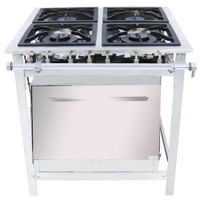 Fogão Industrial Venâncio 4 Bocas 2 Duplas a Gás Baixa Pressão Inox com Forno EI4D2F